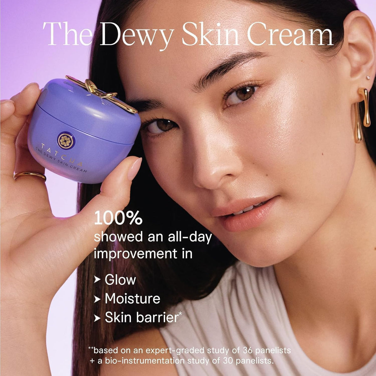 TATCHA The Dewy Skin Cream packaging with lid