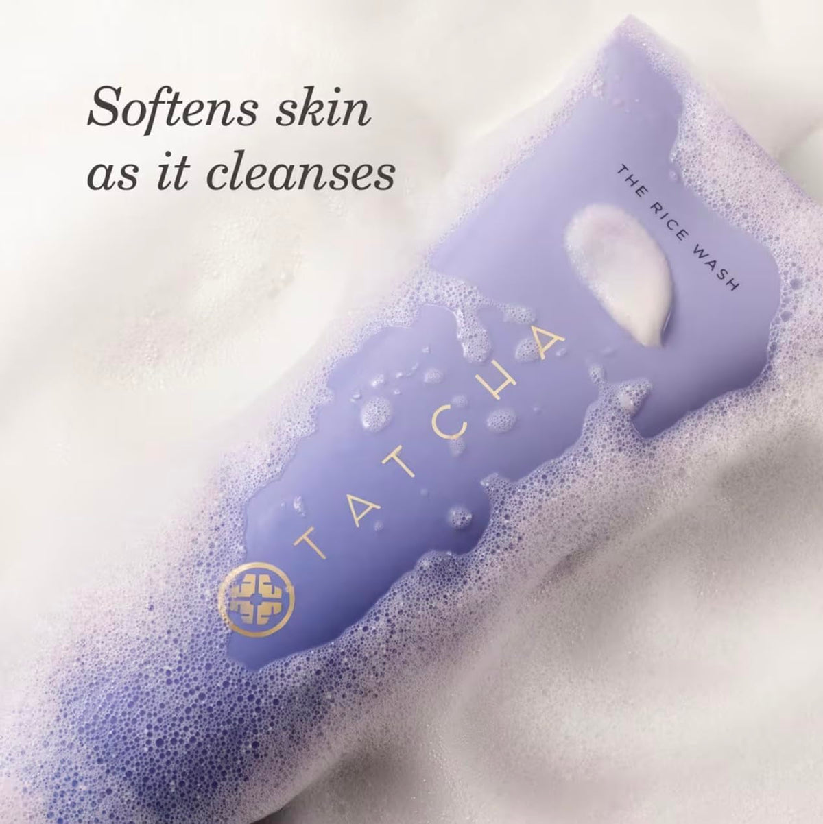 TATCHA The Rice Wash packaging with Japanese rice powder