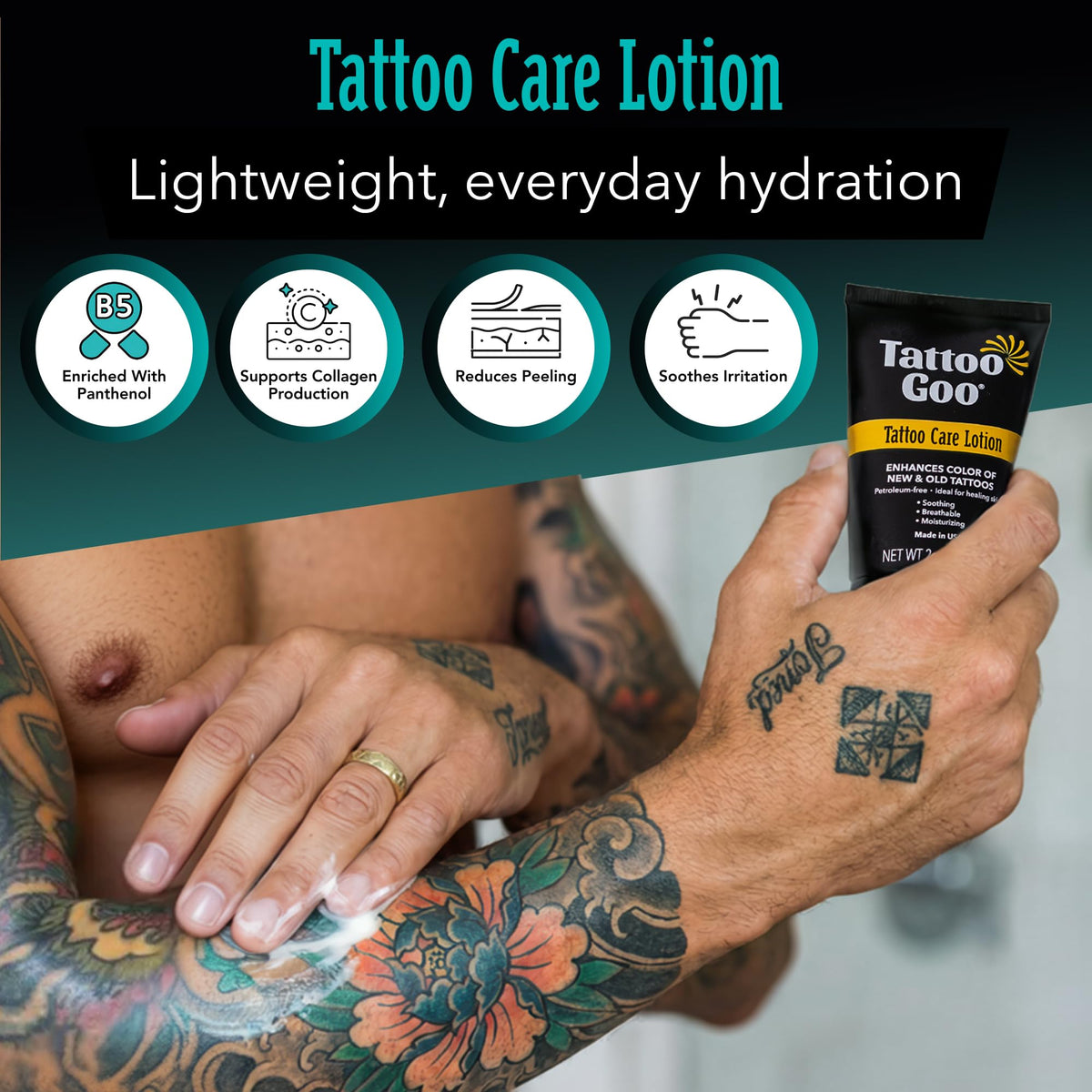 Tattoo Goo Tattoo Balm applied on freshly tattooed skin