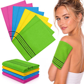 Tatuo 12 pack of Korean exfoliating mitts in assorted colours