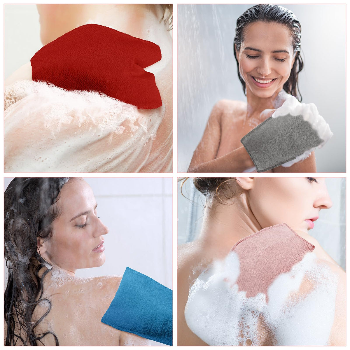 Tatuo Exfoliating Mitts blue colour laid flat