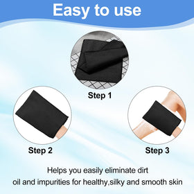Tatuo exfoliating mitts in Yellow, Green, Blue, and Pink