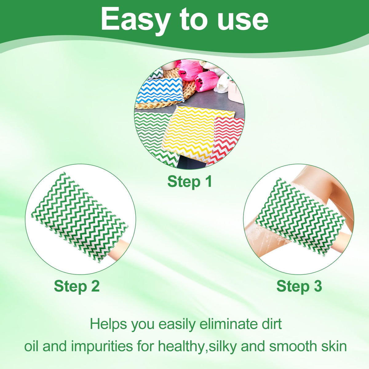 Tatuo Exfoliating Mitts packaging display