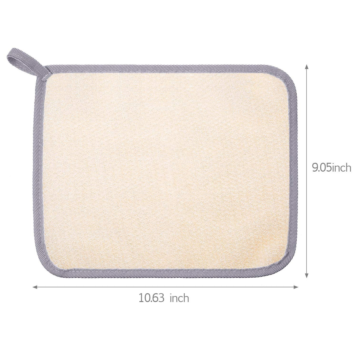 Tatuo exfoliating washcloth gray edge back view