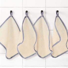 Tatuo exfoliating washcloth gray edge folded and ready for use