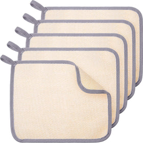 Tatuo exfoliating washcloth gray edge front view