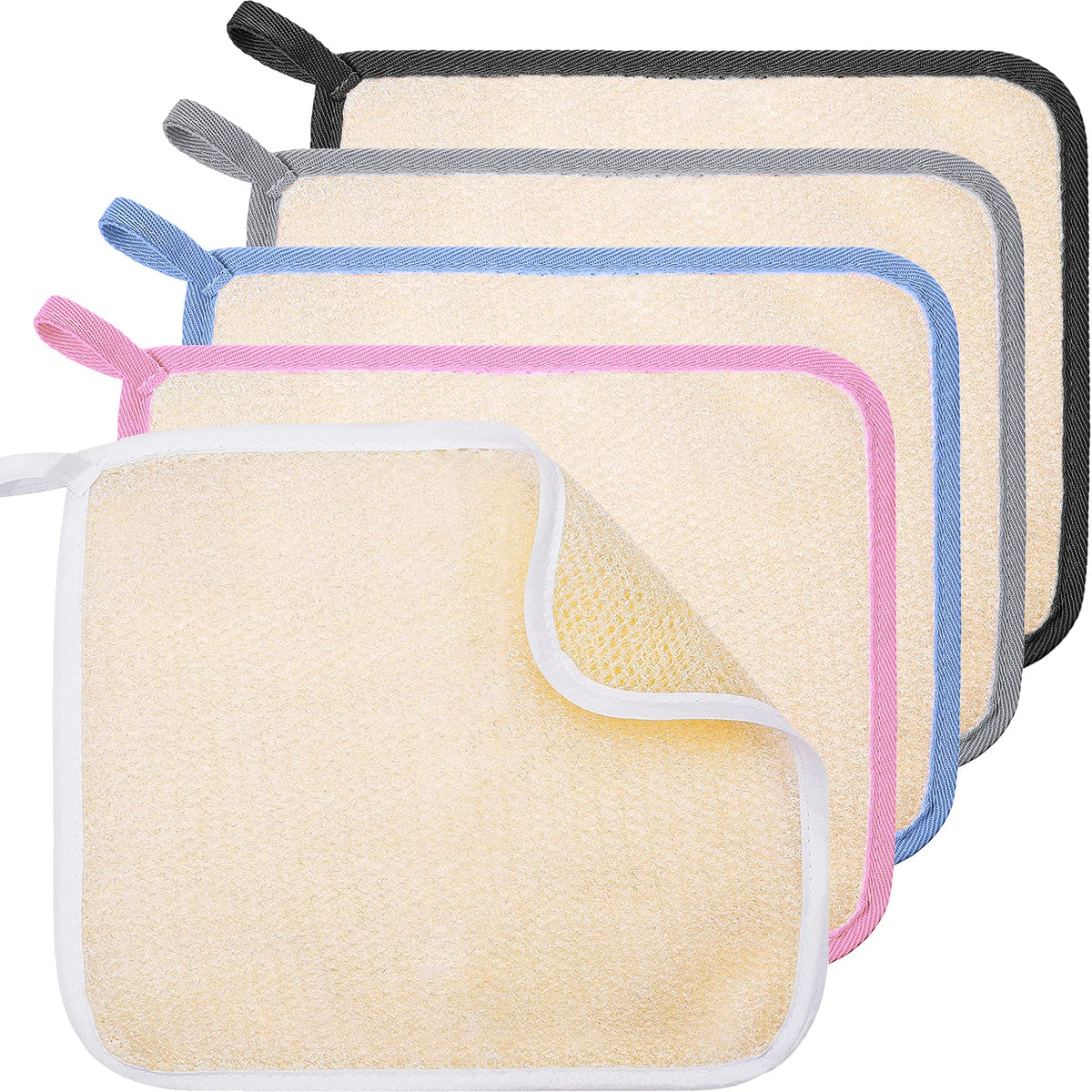 Tatuo Exfoliating Washcloth Set in assorted colours front view
