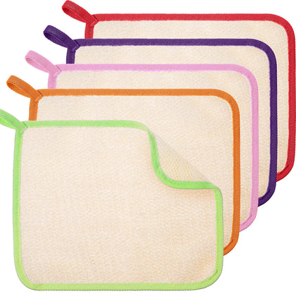 Tatuo exfoliating washcloth set of 5 in various colours