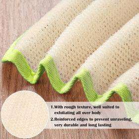 Tatuo Exfoliating Washcloths displayed on a bathroom counter