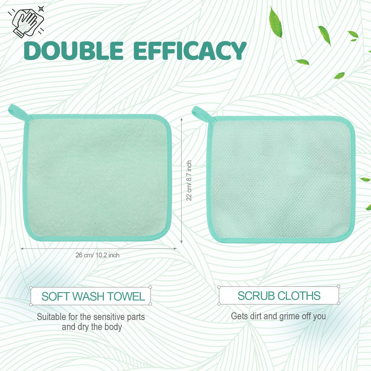 Tatuo Exfoliating Washcloths package contents