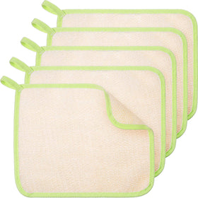 Tatuo Exfoliating Washcloths set of 5 in green and grey