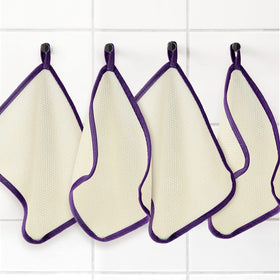 Tatuo washcloths displayed on a towel rack
