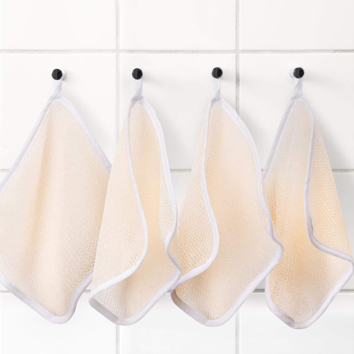 Tatuo washcloths hanging to dry after washing