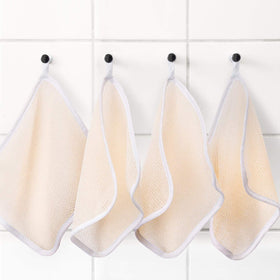 Tatuo washcloths hanging to dry after washing