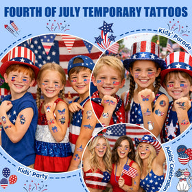 TATUWST temporary tattoos displayed on a festive table setting