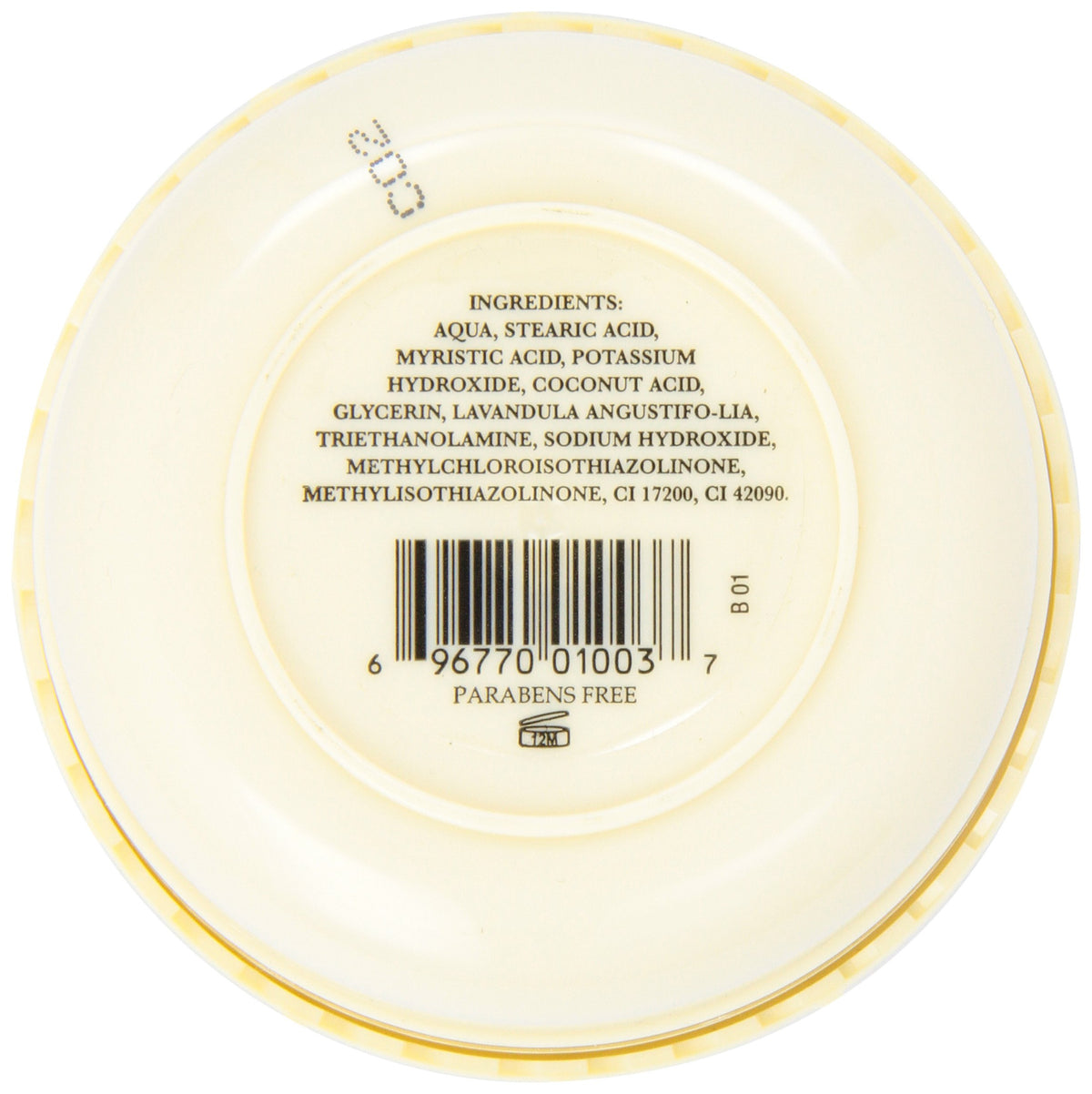 Taylor Lavender Shaving Cream Bowl with lid open showing cream
