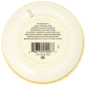 Taylor Lavender Shaving Cream Bowl with lid open showing cream