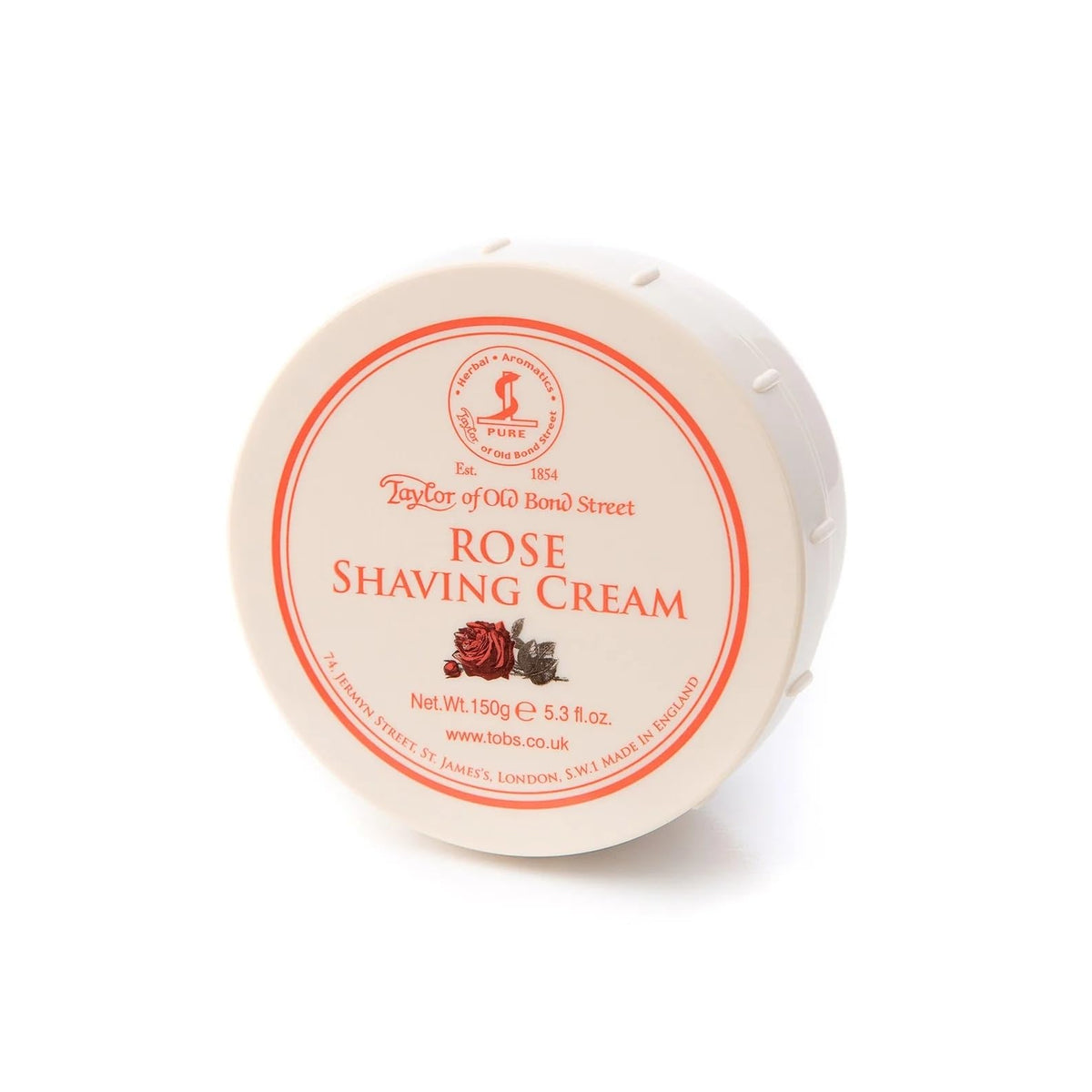 Taylor of Old Bond Street Rose Shaving Cream Jar front view