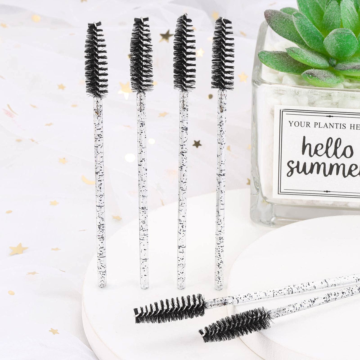Tbestmax mascara wands in a beauty setup