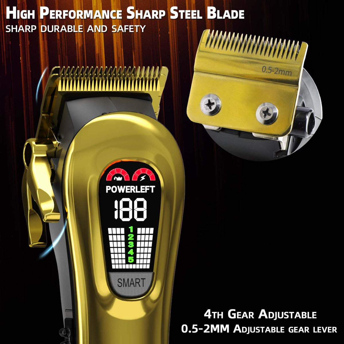 TCMKY Hair Clippers in use with auxiliary lighting on