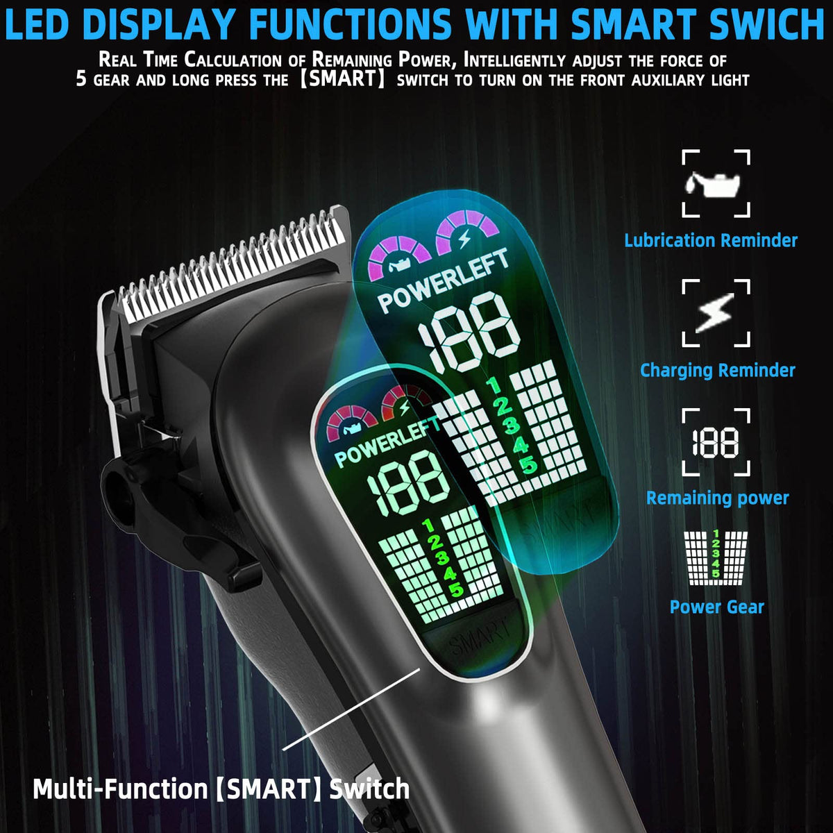 TCMKY Hair Clippers sharp steel blade detail