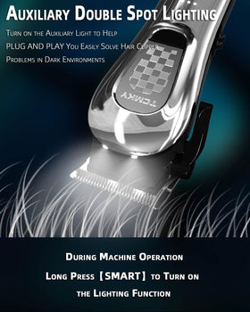 TCMKY Hair Clippers showing auxiliary light feature