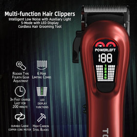 TCMKY Hair Clippers side view showing sharp steel blade