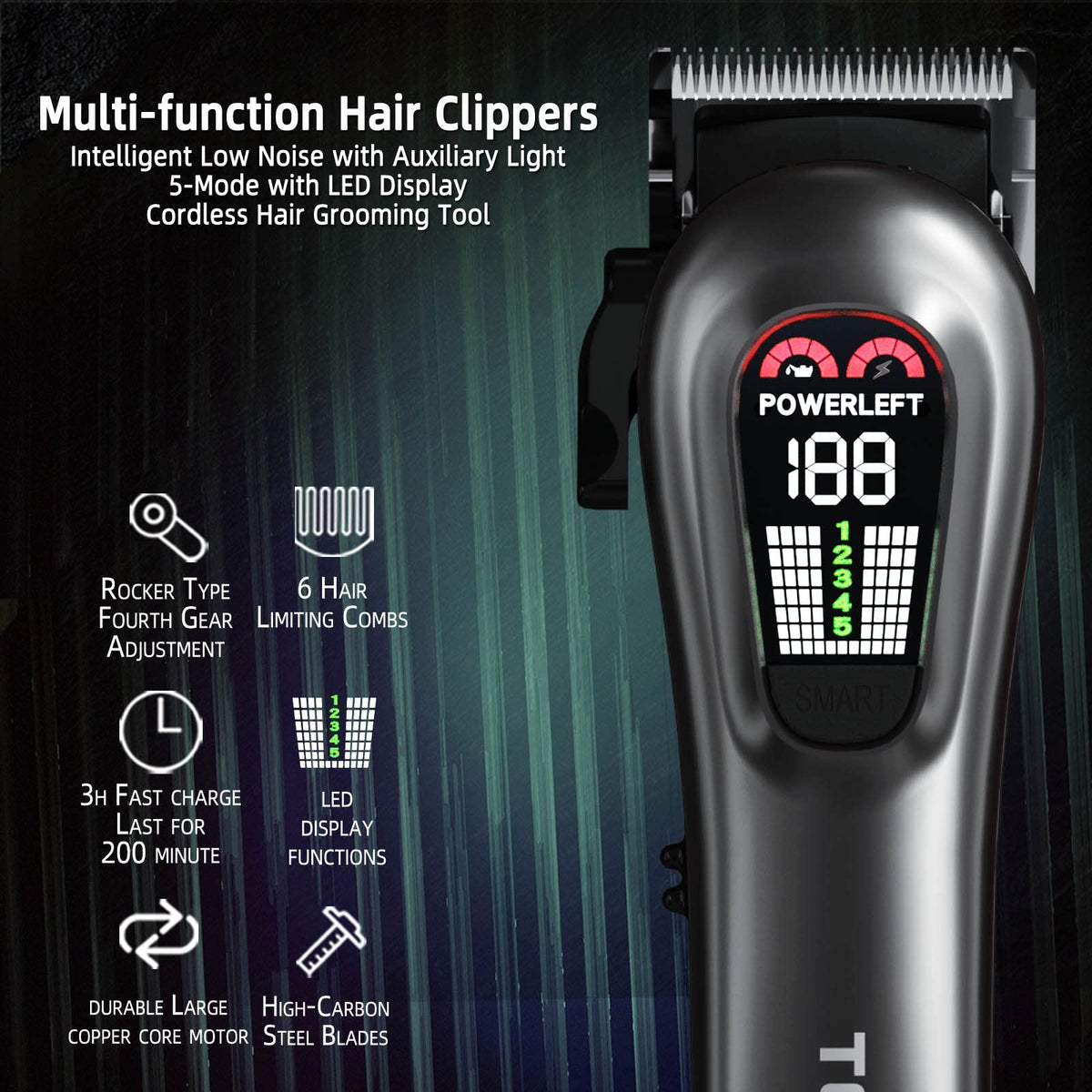TCMKY Hair Clippers USB charging port close-up