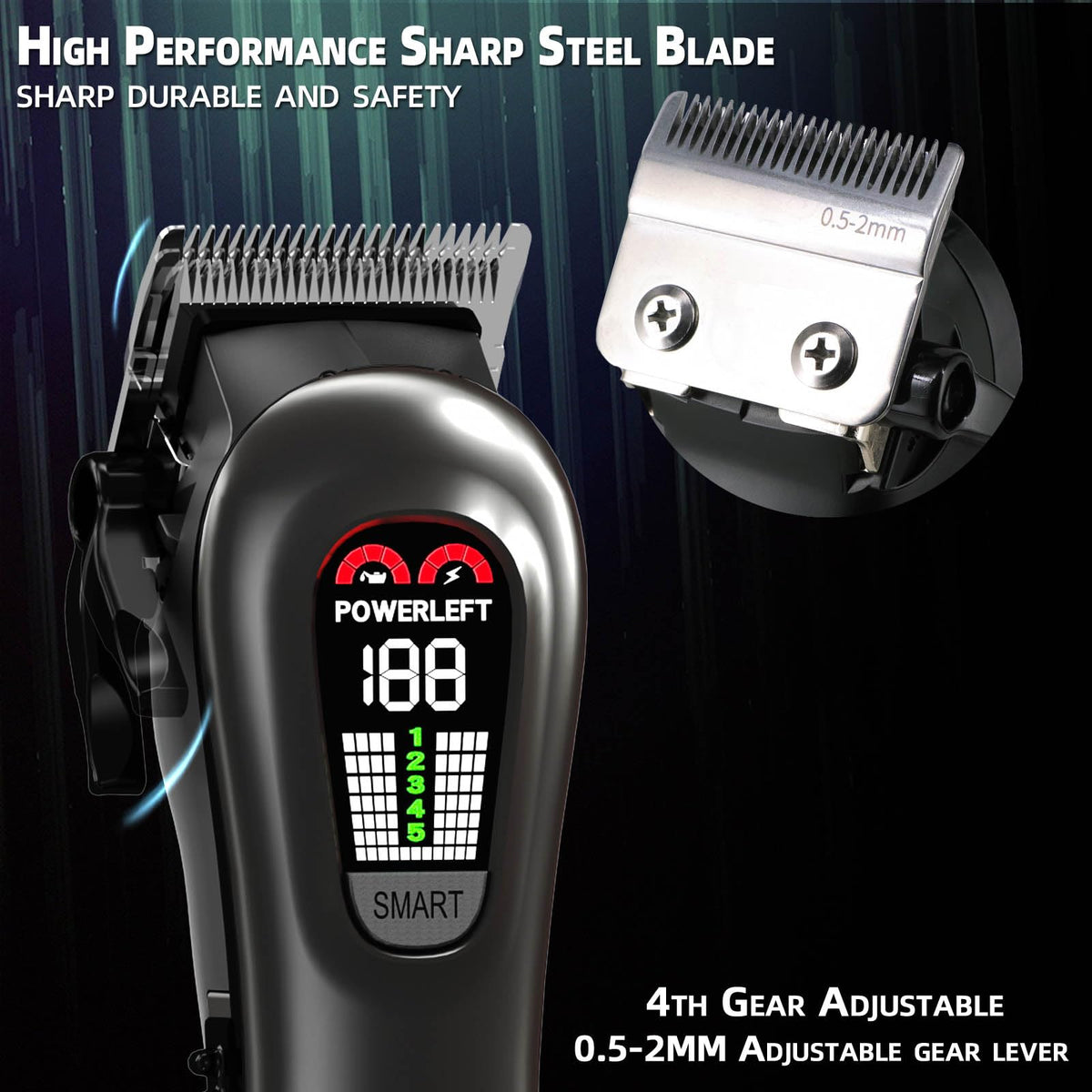 TCMKY Hair Clippers with auxiliary light feature activated