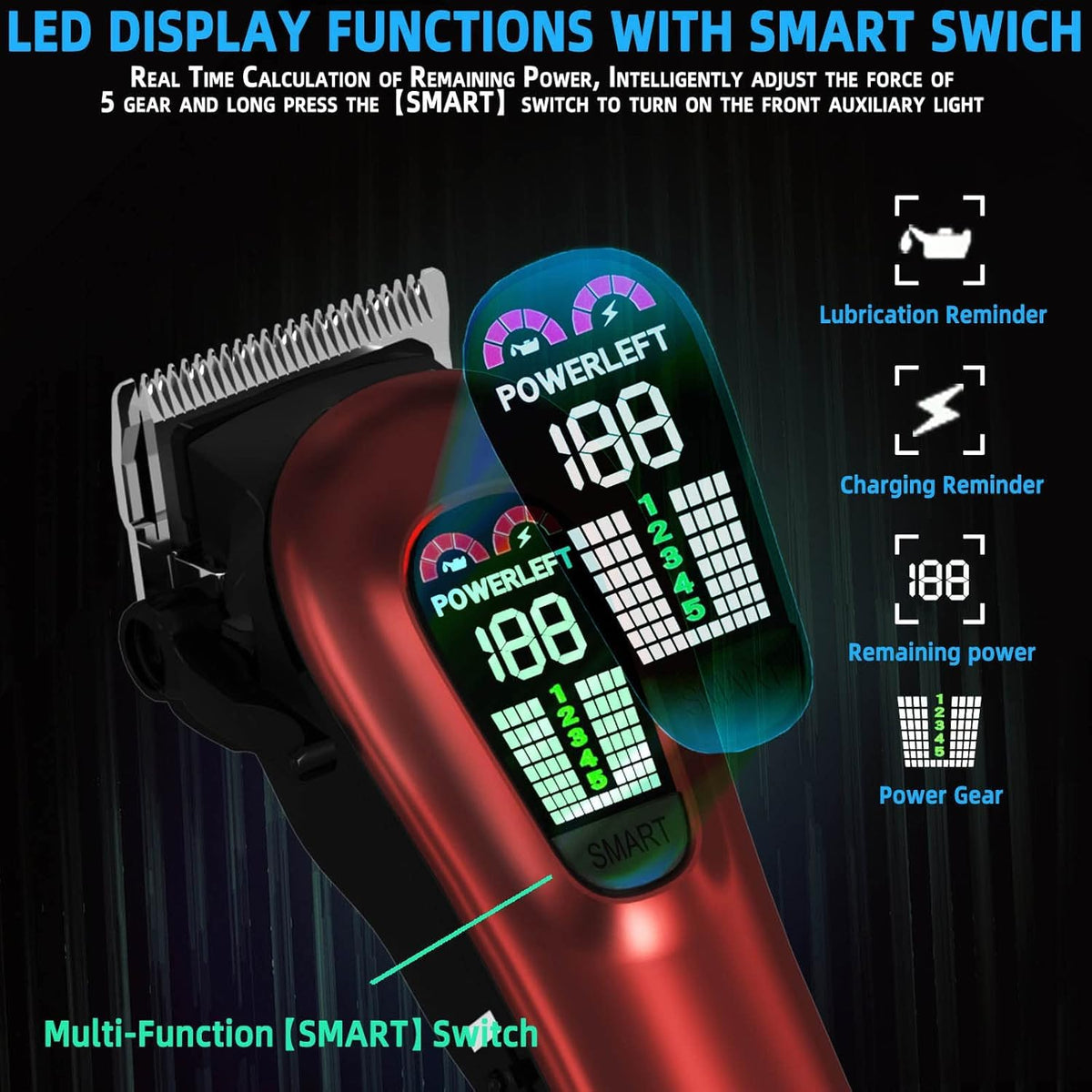 TCMKY Hair Clippers with full-size guide comb