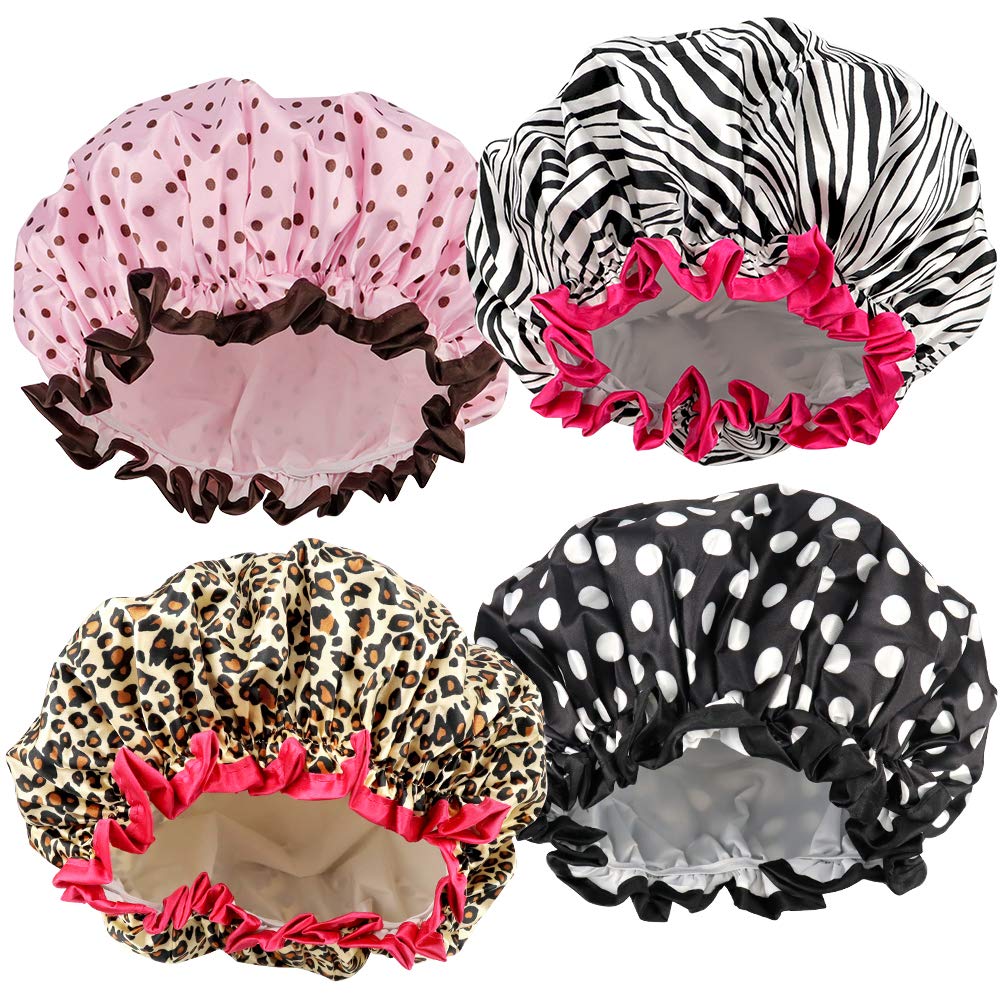 TCOTBE shower cap front view with floral pattern