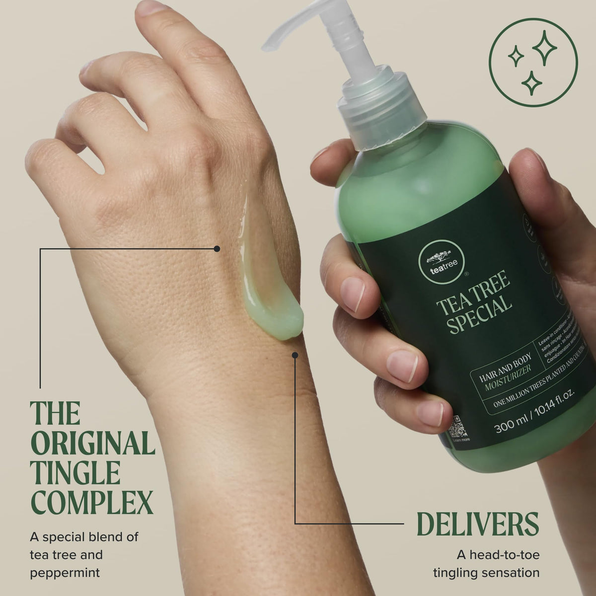 Tea Tree Hair and Body Moisturizer with lavender and peppermint