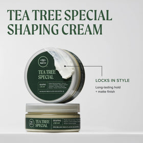 Tea Tree Shaping Cream 3 oz with ingredients listed