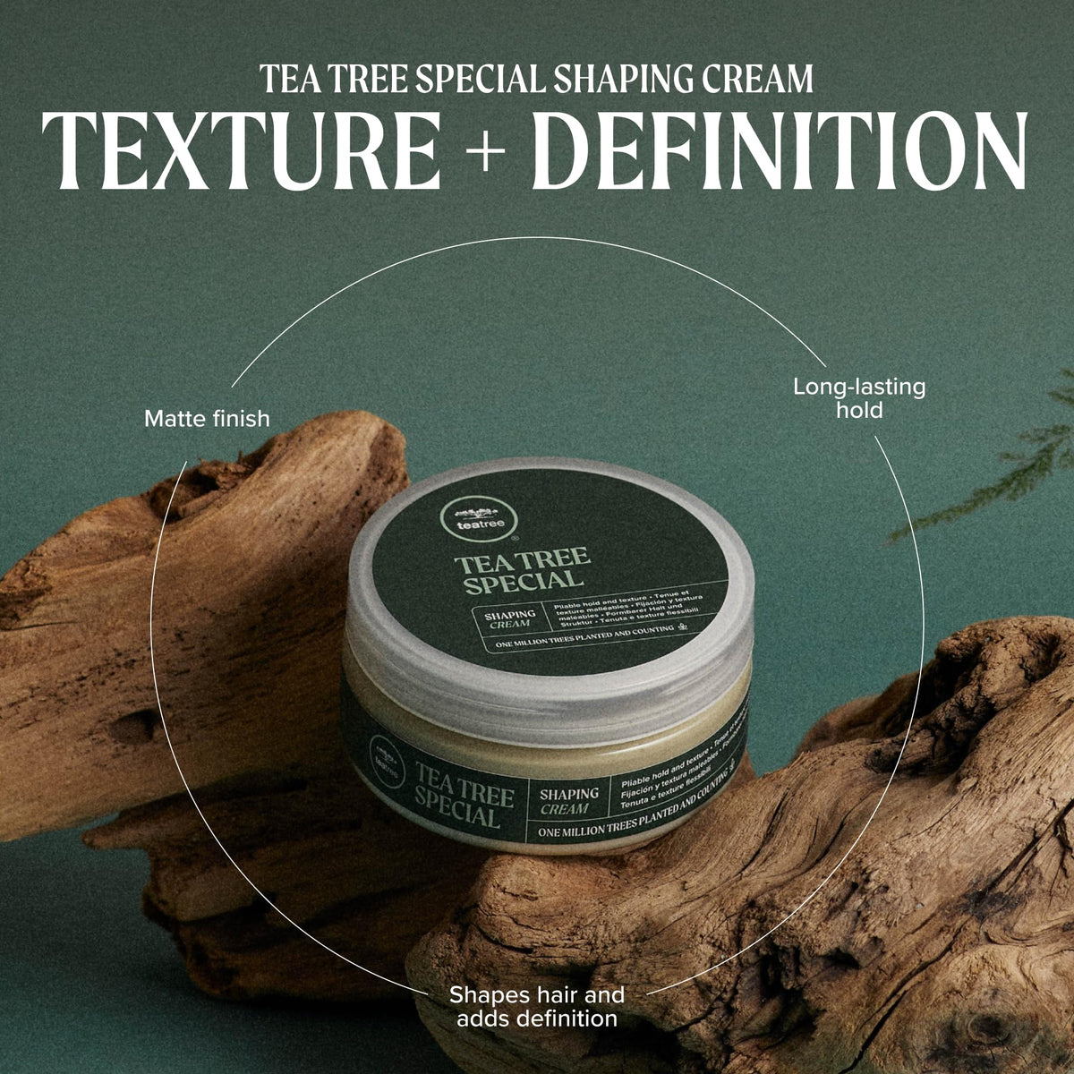 Tea Tree Shaping Cream 3 oz with packaging details