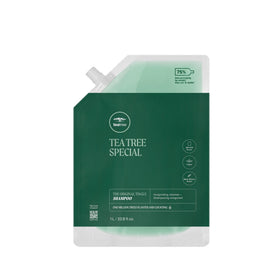 Tea Tree Special Shampoo 33.8 fl oz front view with aluminum bottle