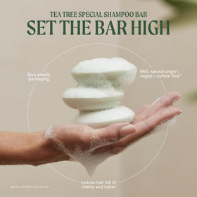 Tea Tree Special Shampoo Bar close-up showing texture