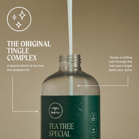 Tea Tree Special Shampoo in a bathroom setting