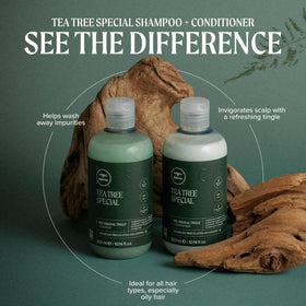 Tea Tree Special Shampoo packaging with label details