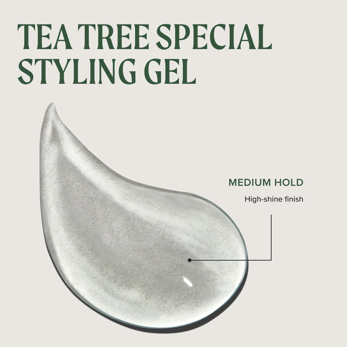 Tea Tree Styling Gel on a bathroom shelf