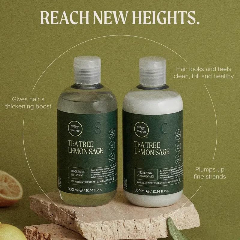 Tea Tree Thickening Shampoo bottle side view