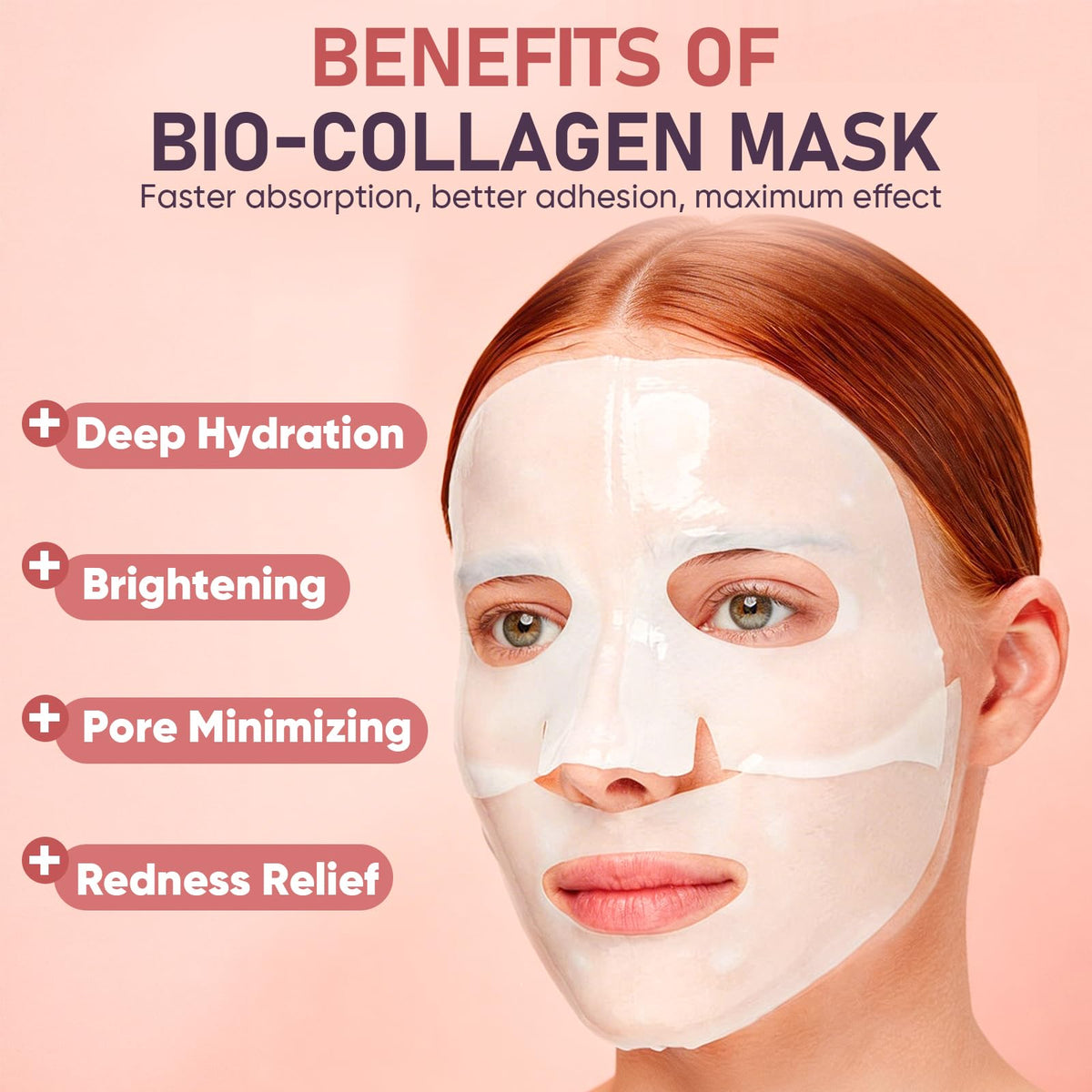 TEAWOO Bio-Collagen Facial Mask application on a model's face