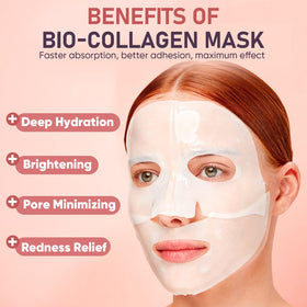 TEAWOO Bio-Collagen Facial Mask application on a model's face
