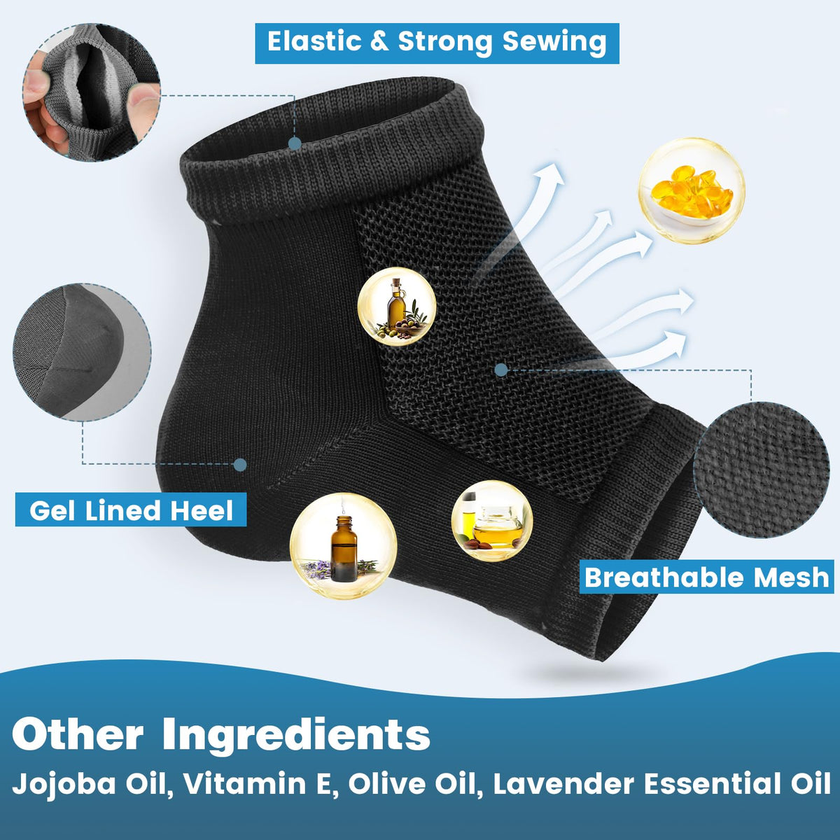 TEAWOO heel socks in packaging with 6 pairs