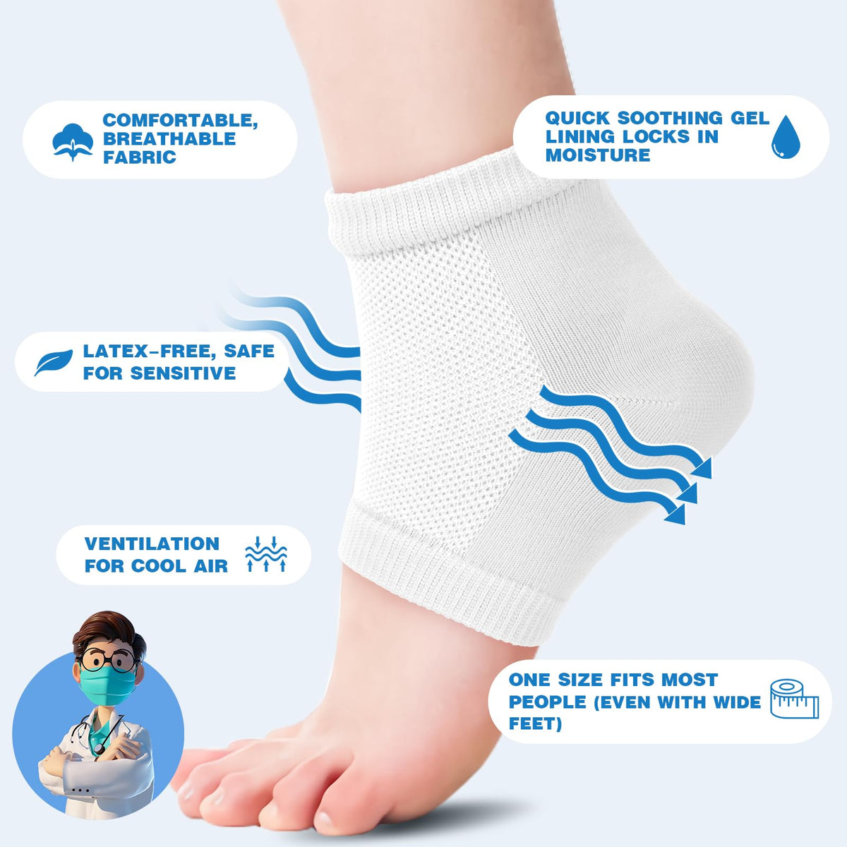 TEAWOO moisturizing heel socks packaging