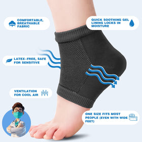 TEAWOO moisturizing heel socks worn on feet