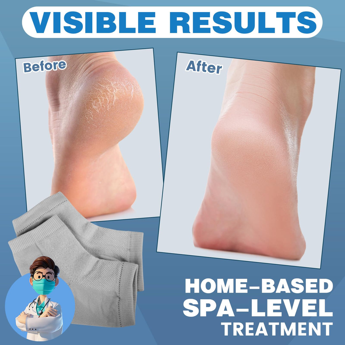 TEAWOO Moisturizing Toeless Socks in black, side view