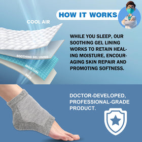 TEAWOO Moisturizing Toeless Socks in green, on feet