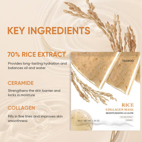 TEAWOO Rice Deep Collagen Face Mask application on skin