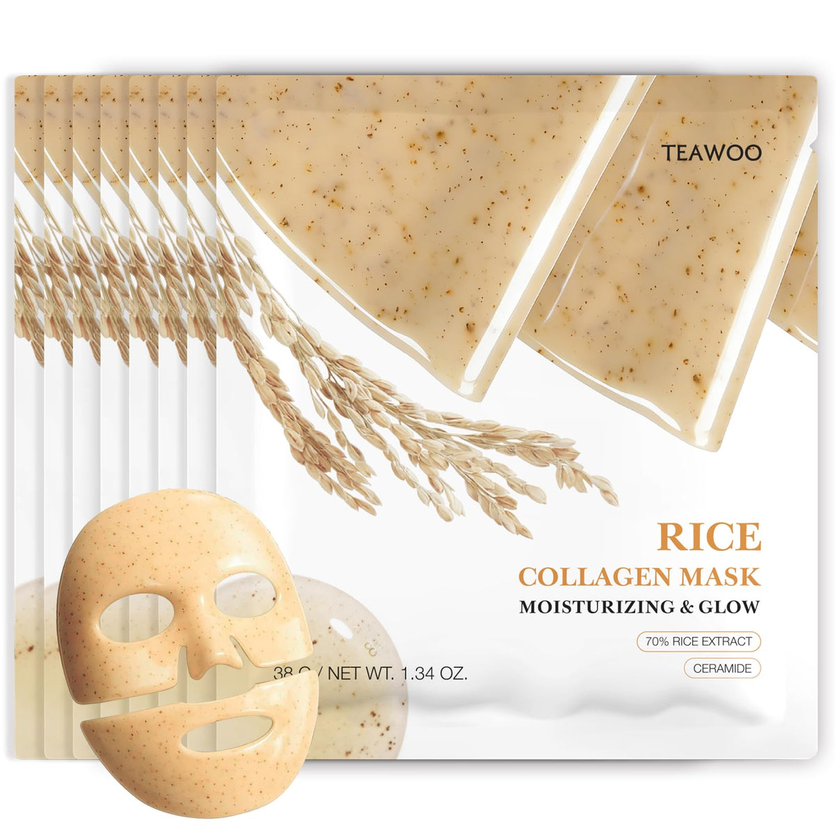 TEAWOO Rice Deep Collagen Face Mask front view packaging