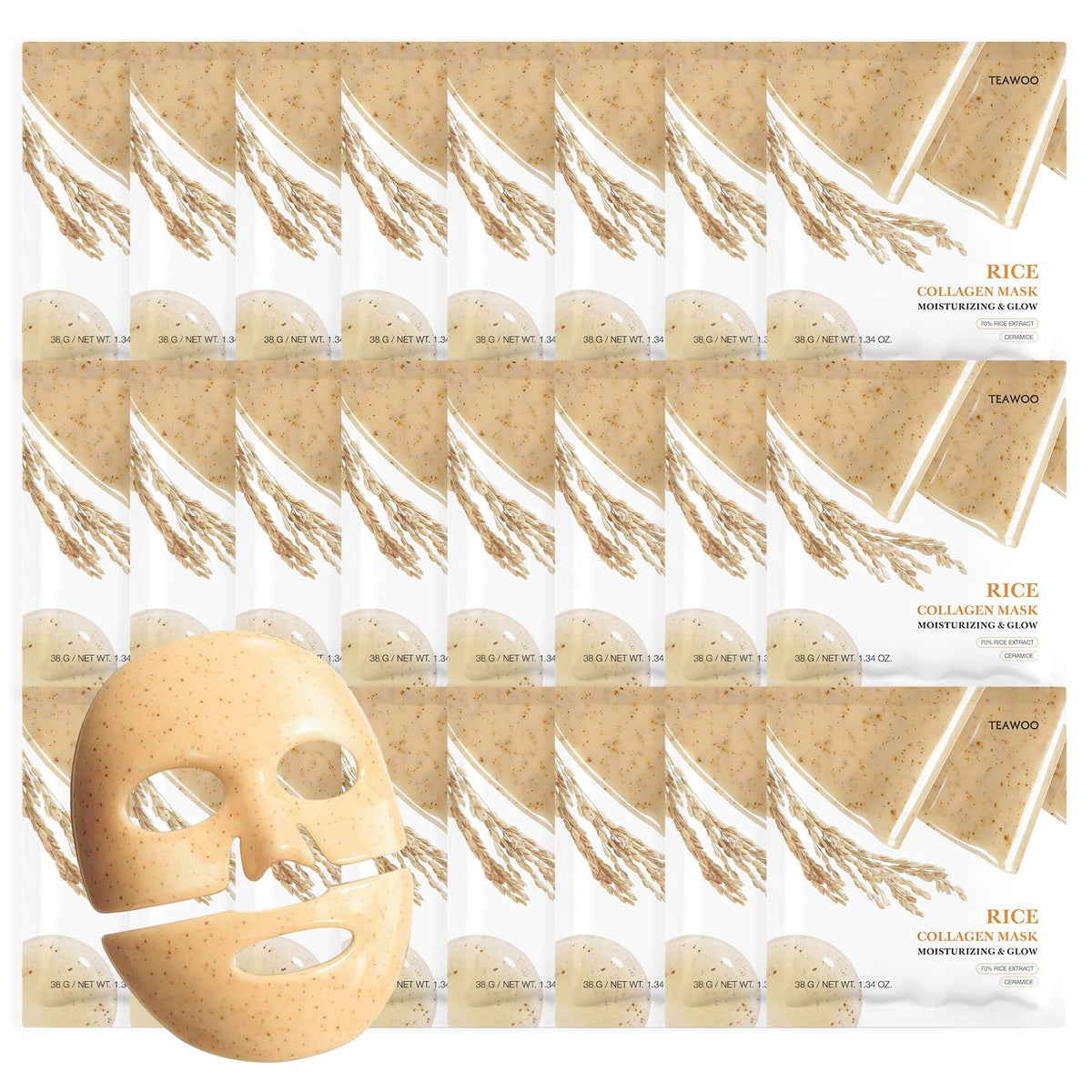 TEAWOO Rice Deep Collagen Face Mask packaging front view